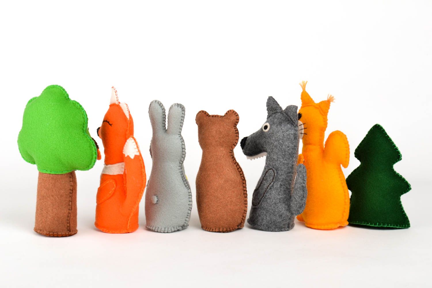 Игрушки ручной работы фетровые игрушки в виде животных декор для дома 7 шт фото 5