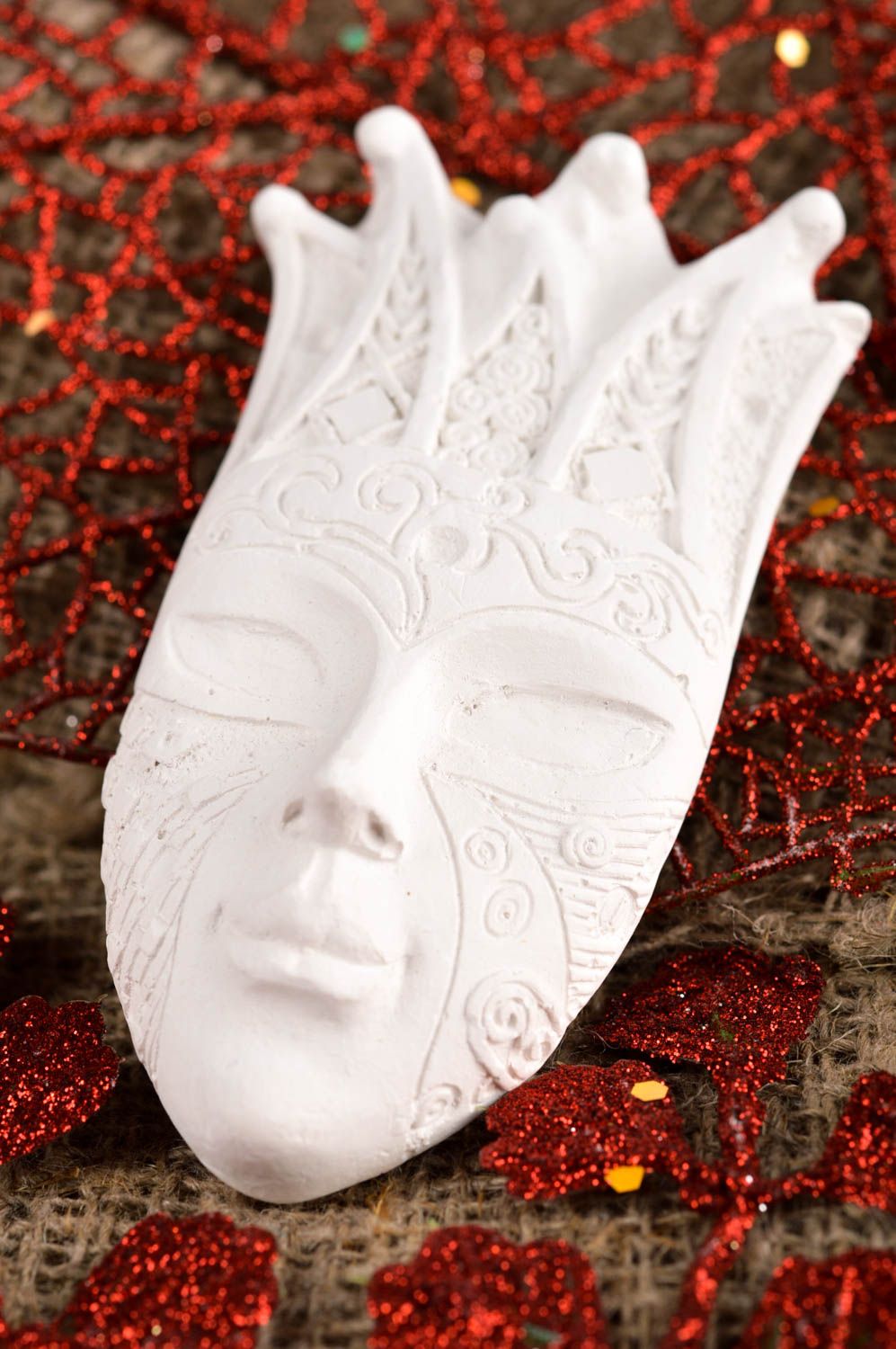Figurine à peindre fait main Objet décoratif masque de carnaval Déco maison photo 1