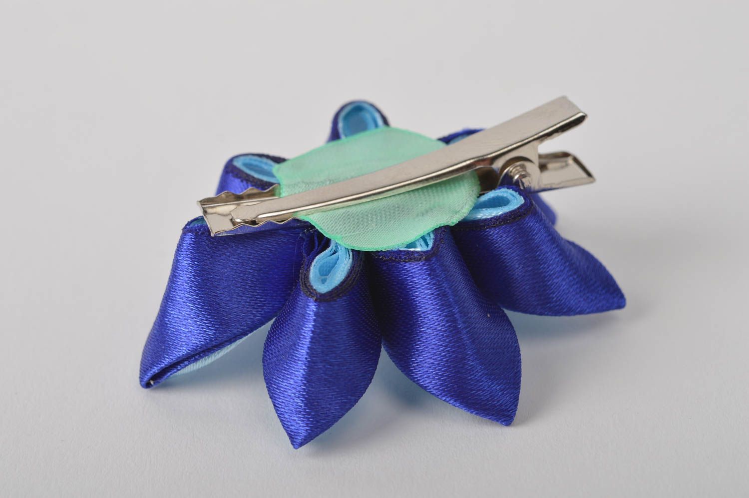 Schöne blaue Blume Haarspange handgemachter Schmuck Accessoires für Mädchen  foto 5