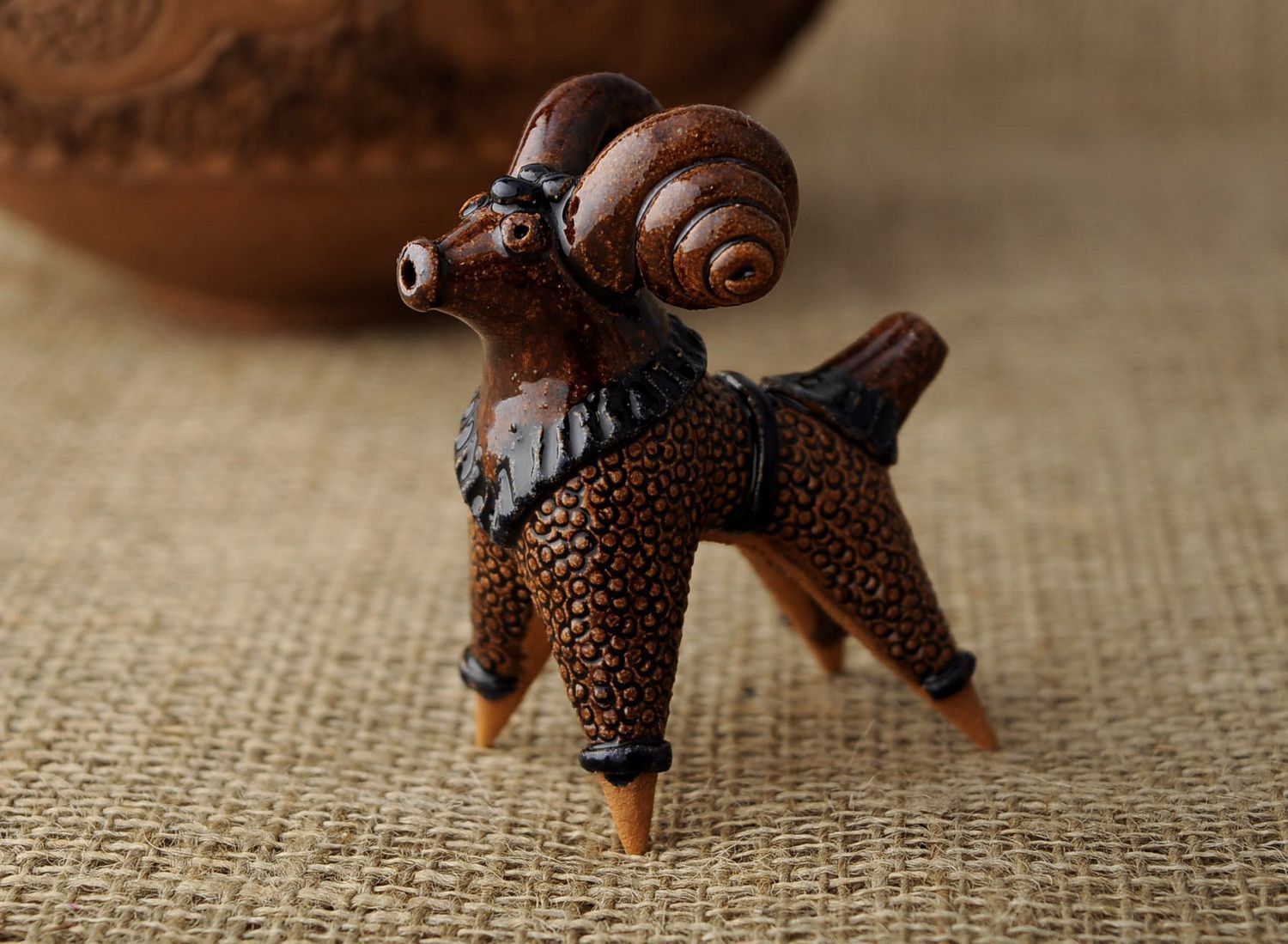 Clay penny whistle ram photo 1