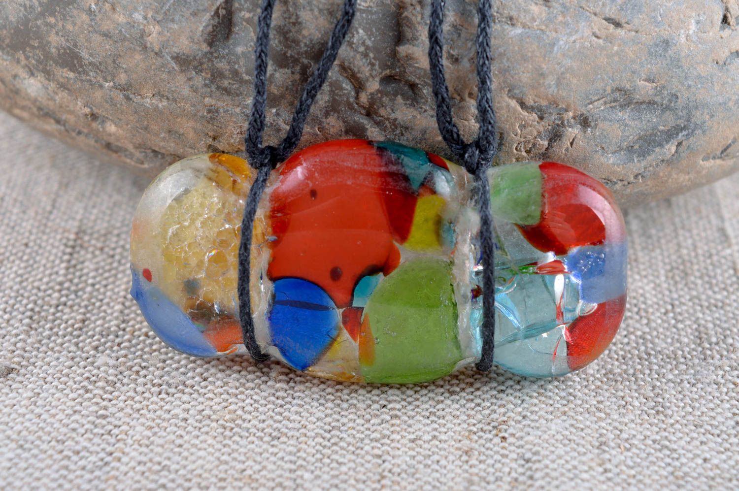 Handmade accessory unusual gift glass pendant for girl handmade glass pendant photo 1