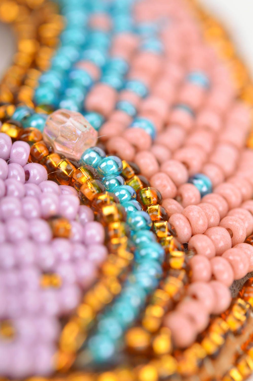 Pendentif en perles de rocaille tchèques fait main multicolore original photo 4