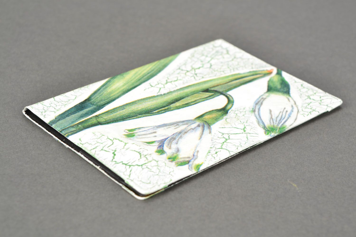 Passport cover with decoupage Snowdrops photo 4