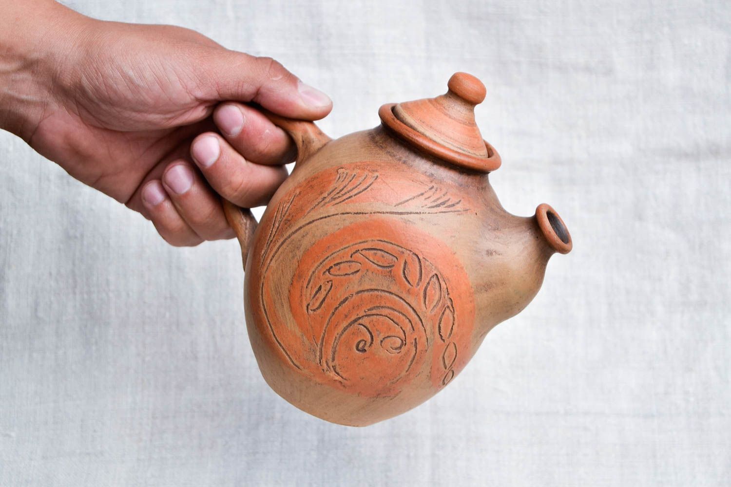 Handmade pottery clay teapot ceramic teapot clay tableware eco friendly dishes photo 2
