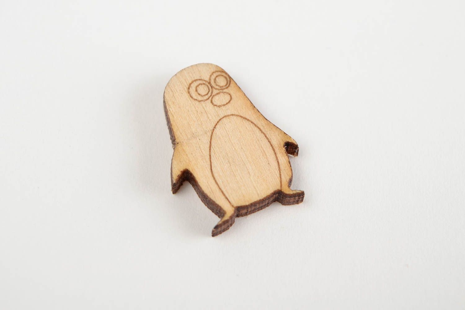 Handgemachte Miniatur Figur kleine Figur zum Bemalen Holz Rohling Pinguin  foto 4