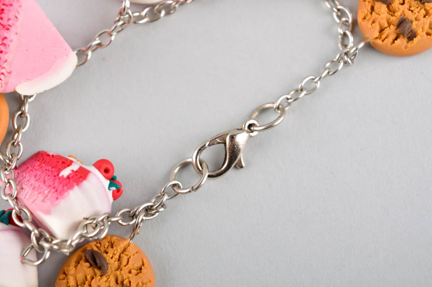 Plastic bracelet handmade polymer clay jewelry stylish accessories for women photo 4