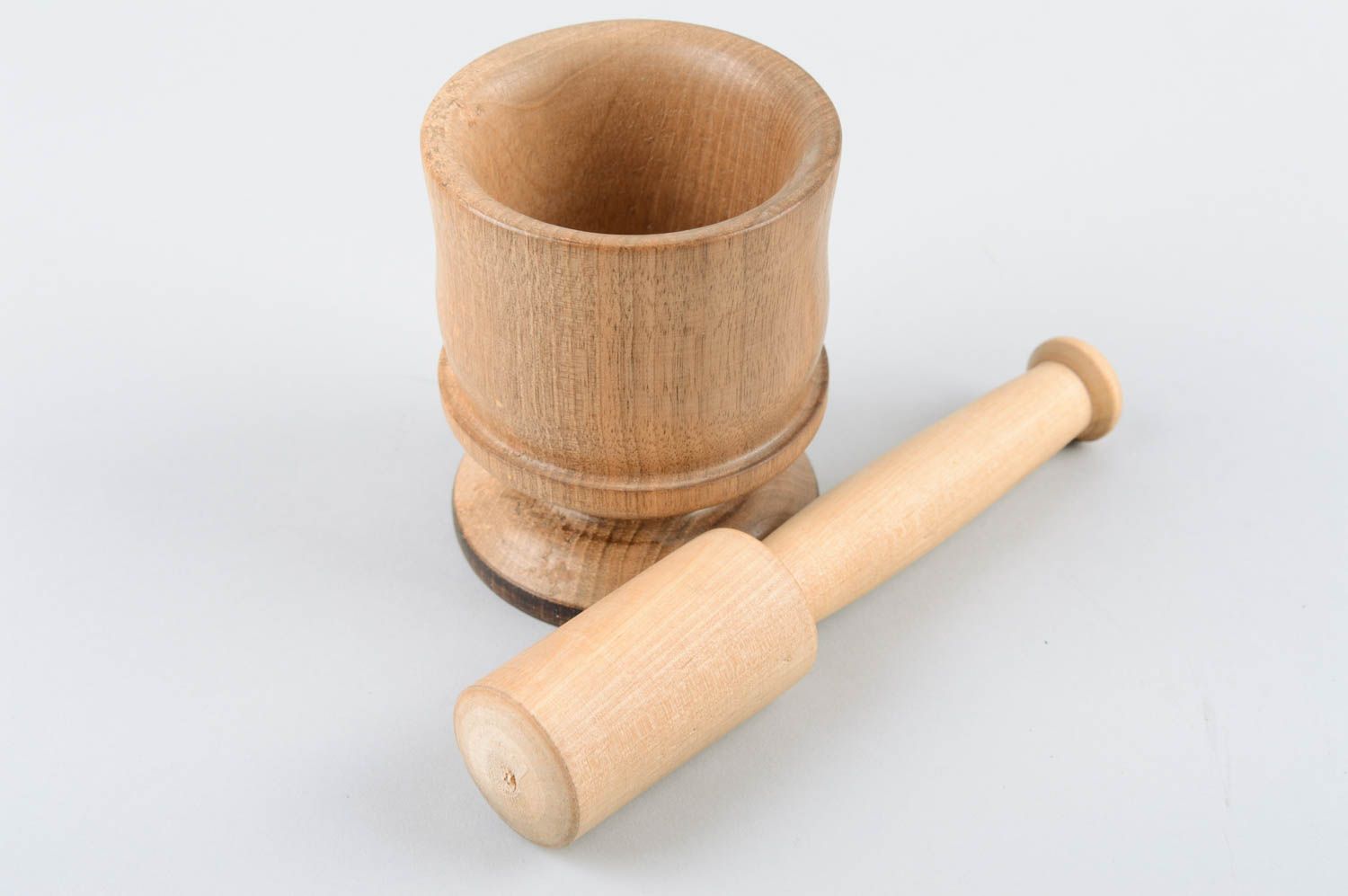 Handmade organic mortar and pestle wooden hand spice grinder wooden mortar photo 3