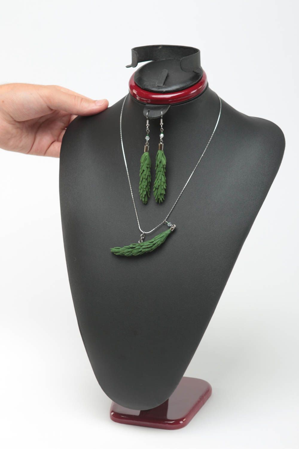 Handmade Schmuck Set Accessoires für Frauen Modeschmuck Anhänger und Ohrringe foto 5