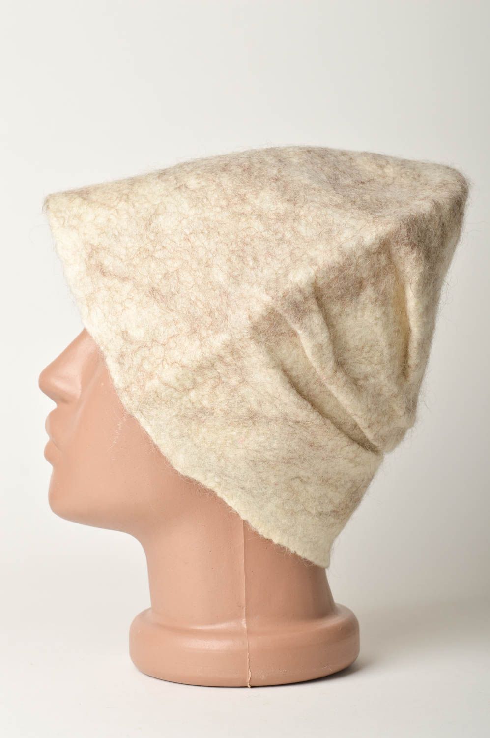 Kopfbedeckung Damen Handmade warme Mütze Accessoires für Frauen Damen Mütze hell foto 3