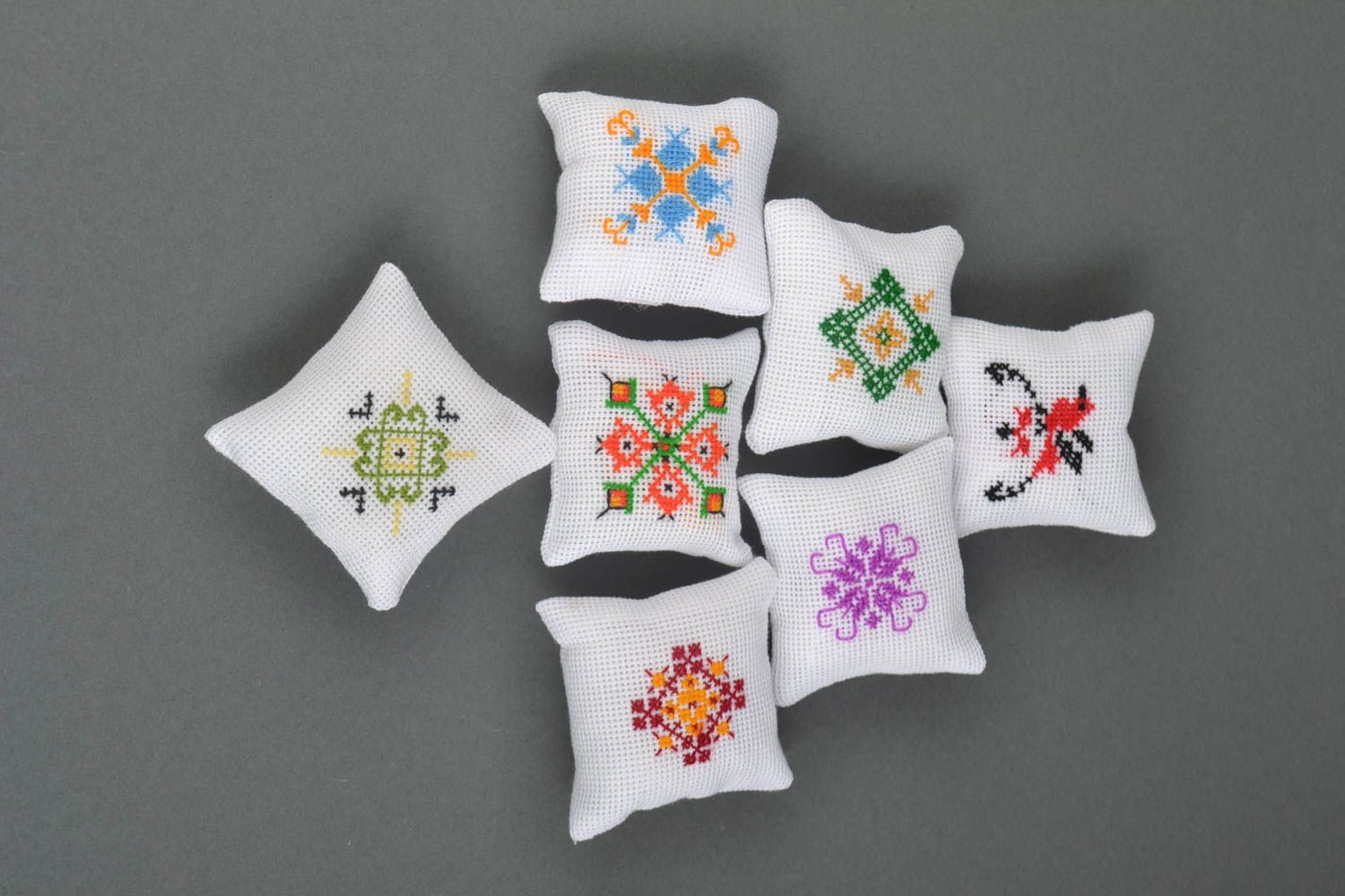 Handmade pincushions embroidery supplies 7 pin cushions needle holders gift idea photo 5