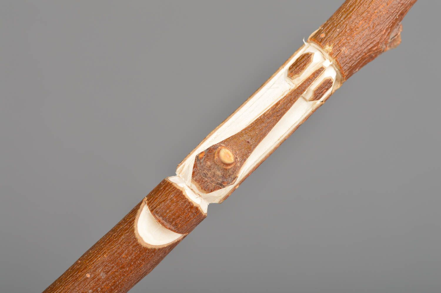 Beautiful cute designer unusual handmade pen made of wood in eco style photo 4