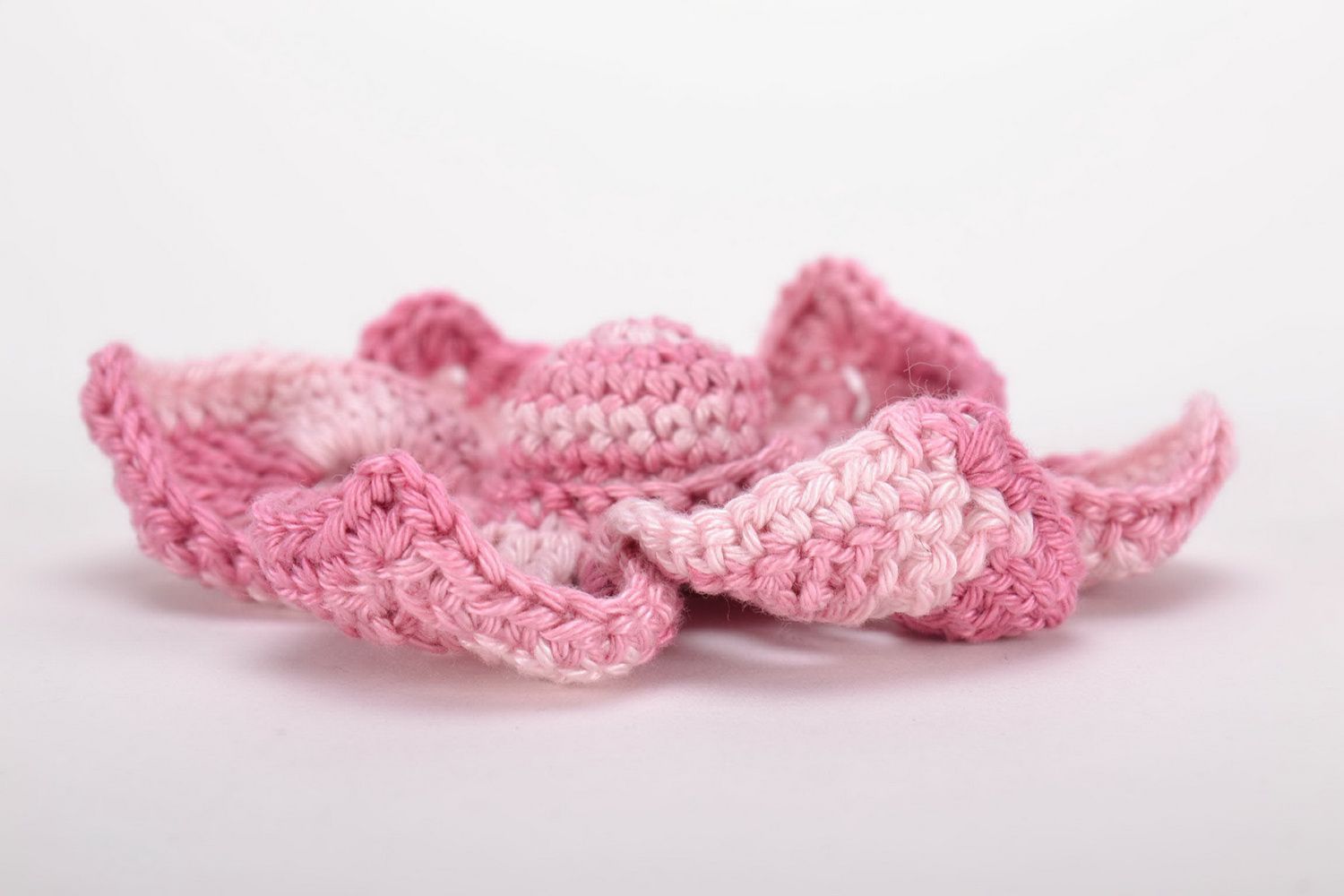 Broche tricotado de fios de algodão Flor foto 3