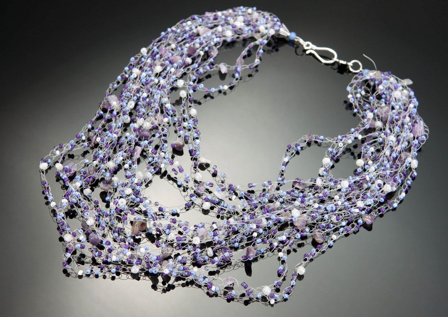 Airpuff-necklace with amethyst photo 2
