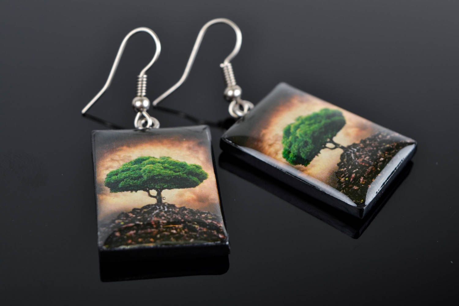 Handmade earrings dangling earrings polymer clay unique jewelry gifts for girls photo 1