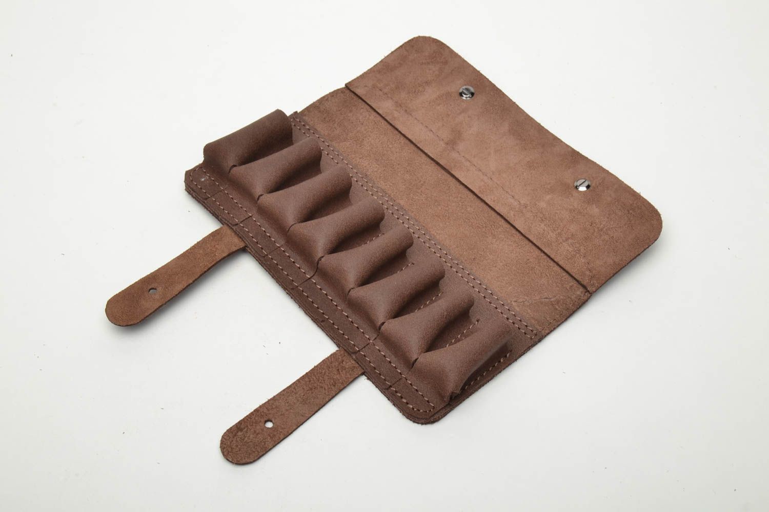 Brown genuine leather cartridge pouch photo 3
