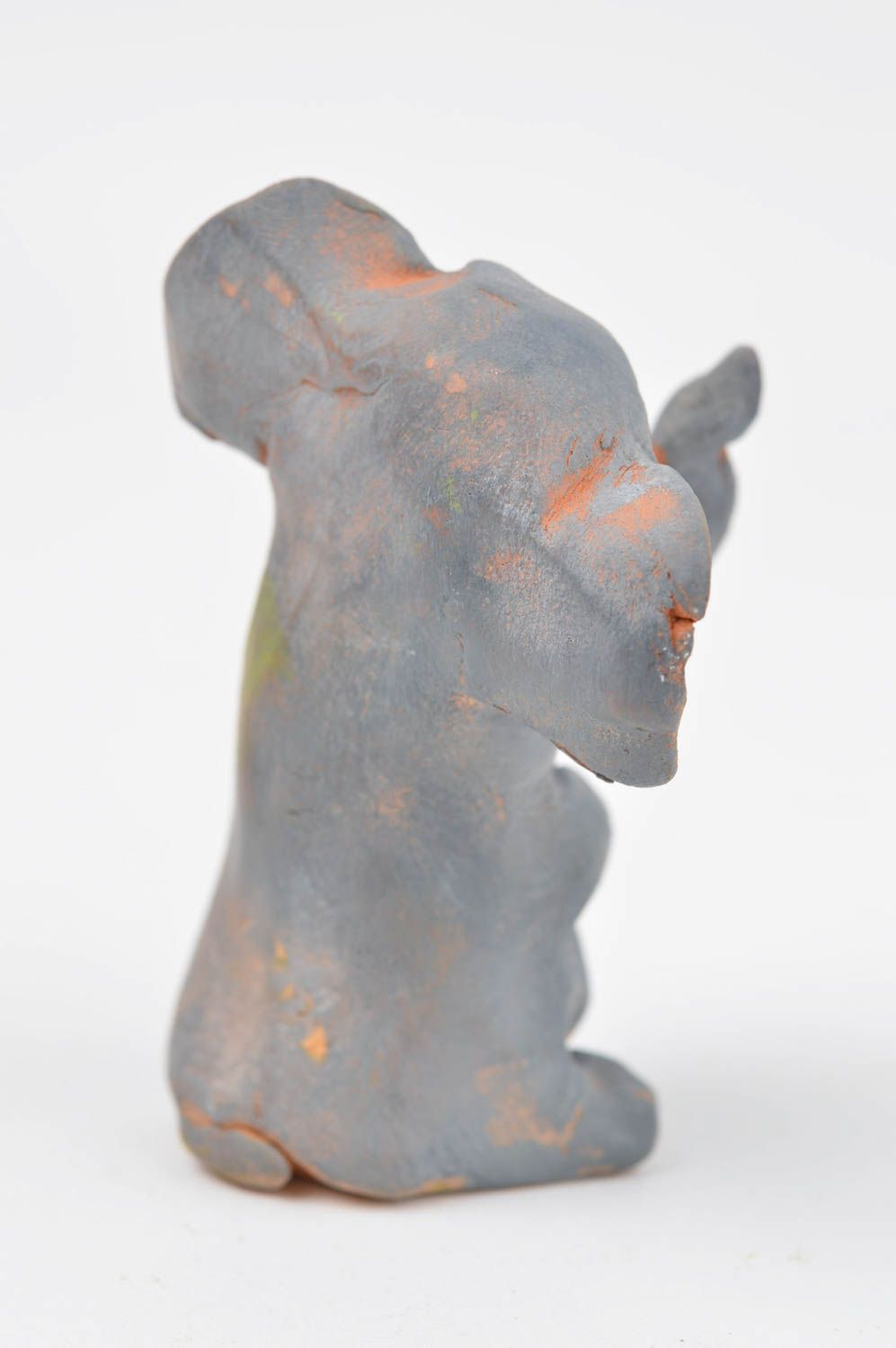 Статуэтка для декора слоненок ручной работы статуэтка животного фигурка из глины фото 4