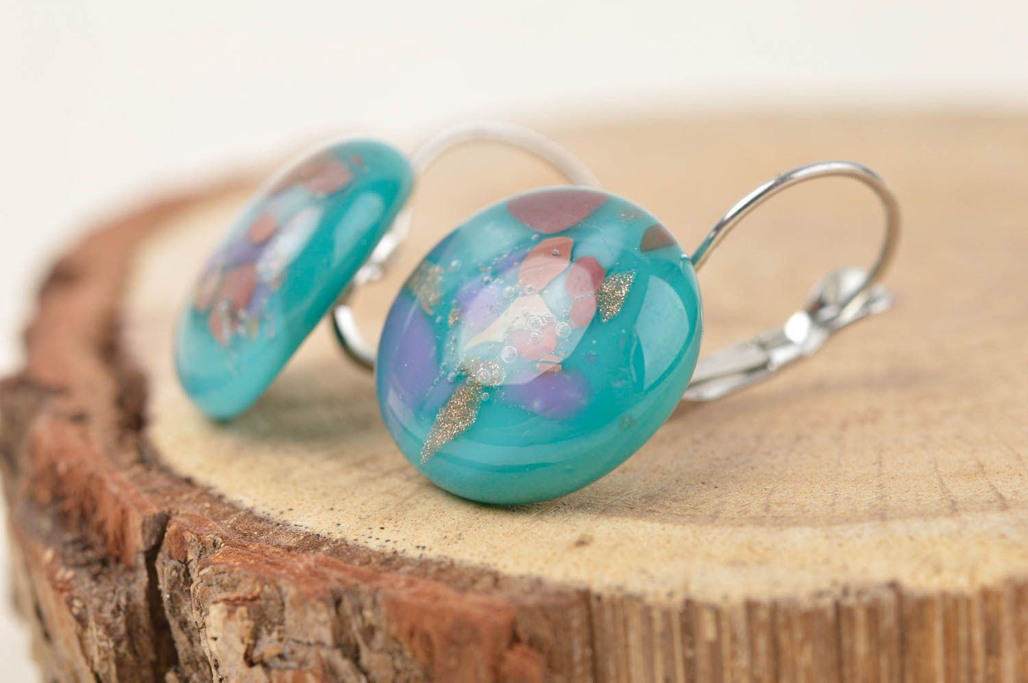 Handmade glass earrings design glass art fashion accessories for girls photo 1