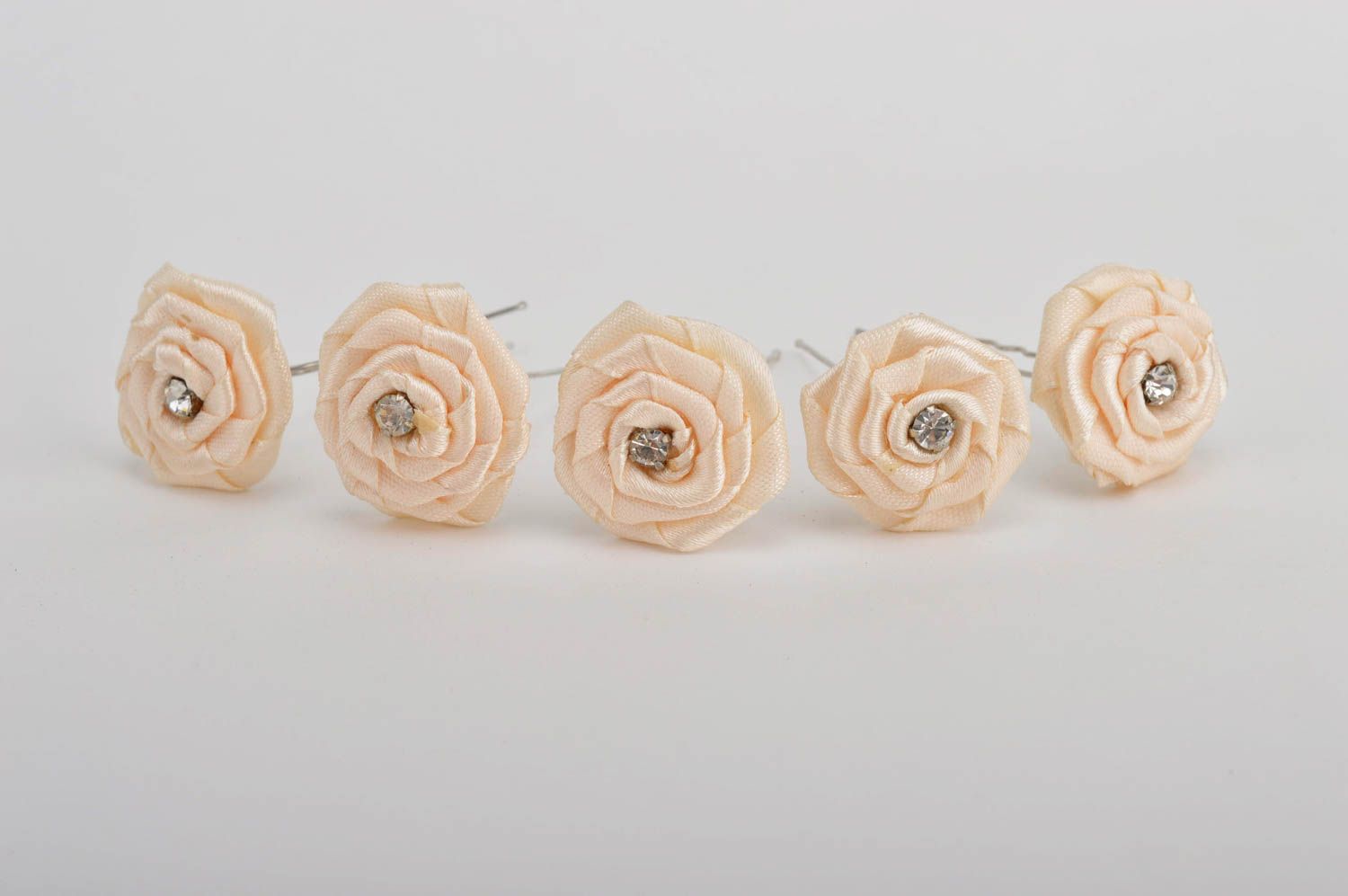 Horquillas con flores hechas a mano adornos para el pelo accesorios de moda foto 3