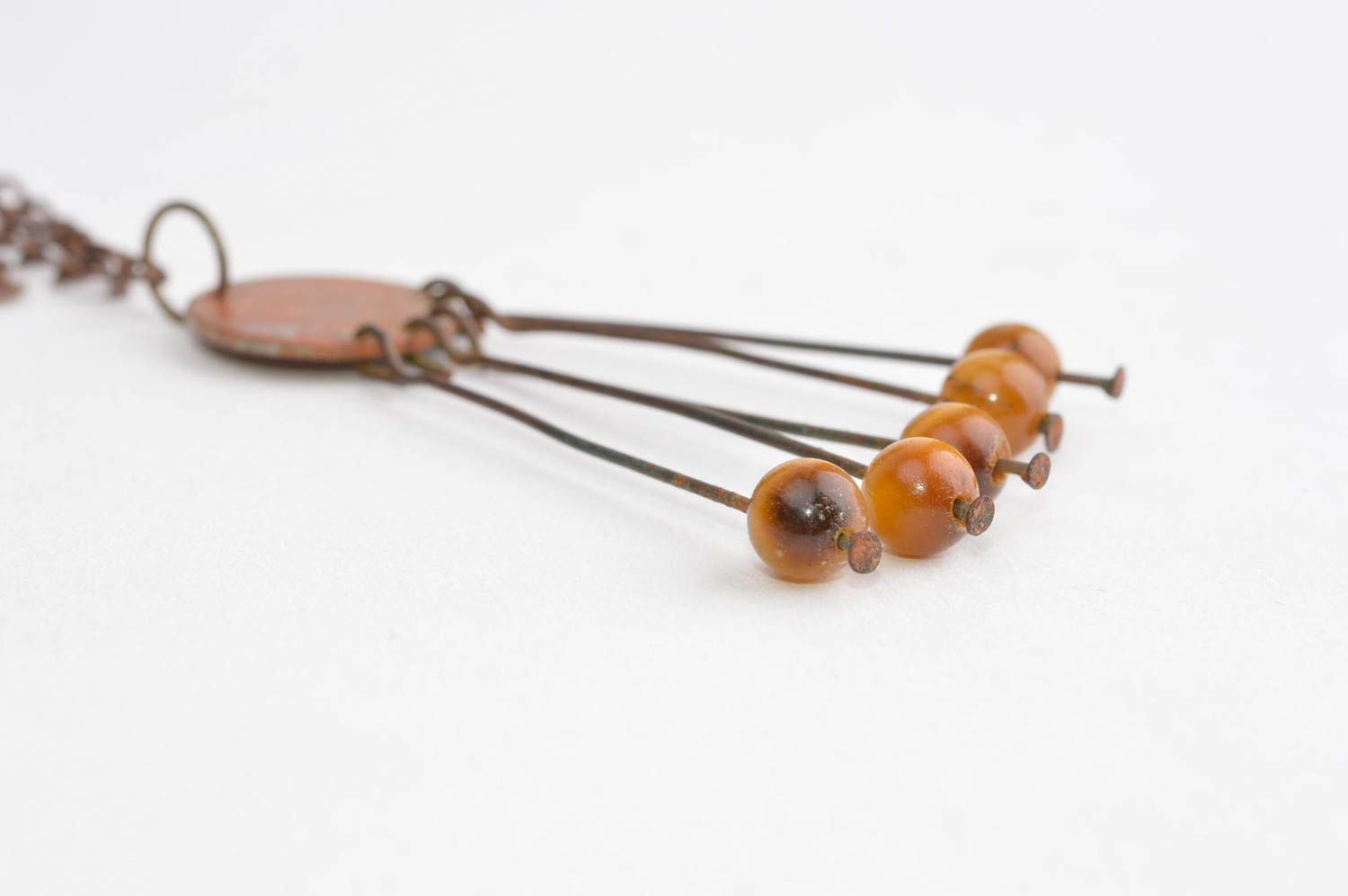 Handmade accessories copper pendant fashion pendant with tiger eye women jewelry photo 4