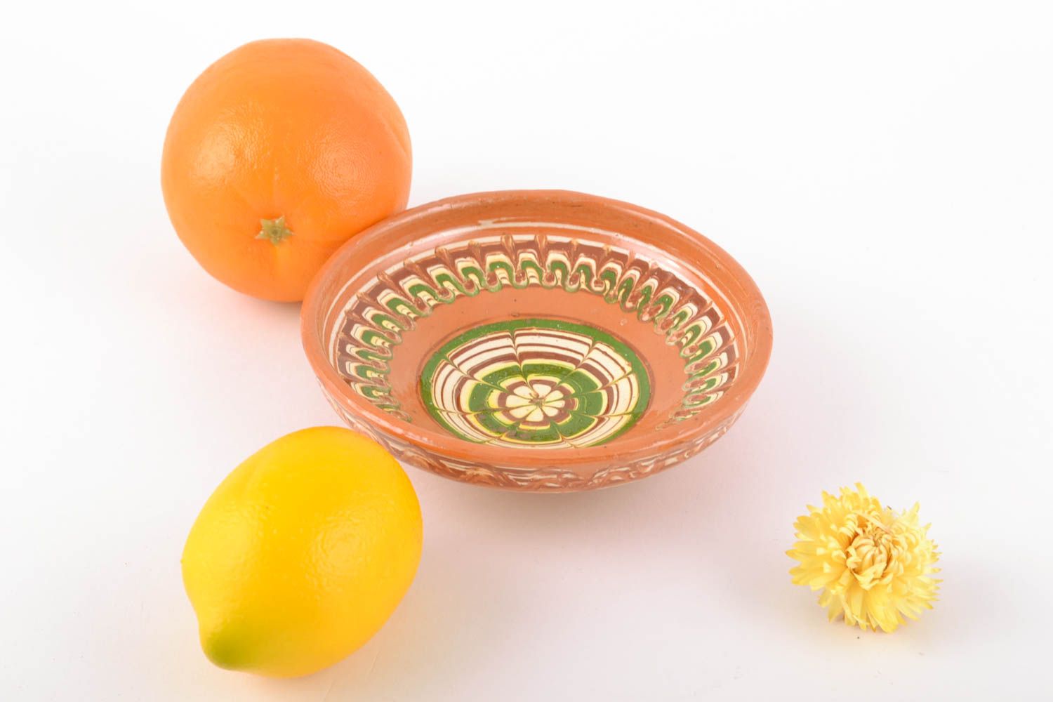 Ceramic bowl painted with glaze photo 1