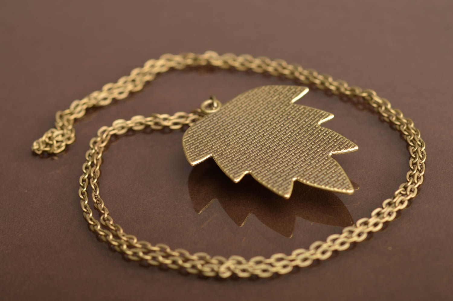 Unusual beautiful handmade designer metal neck pendant with cabochon for women photo 4