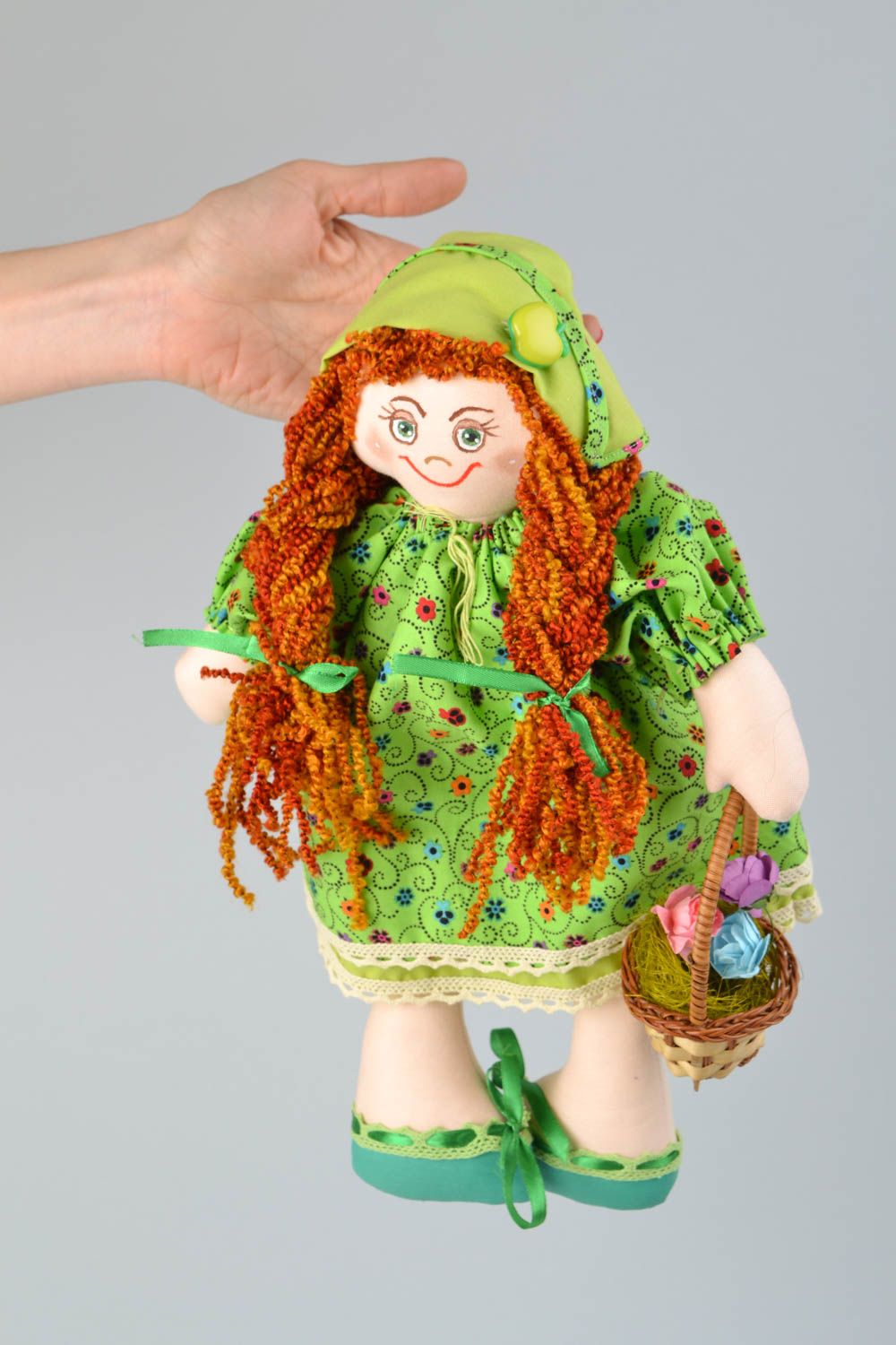 Авторская кукла с рыжими волосами фото 2