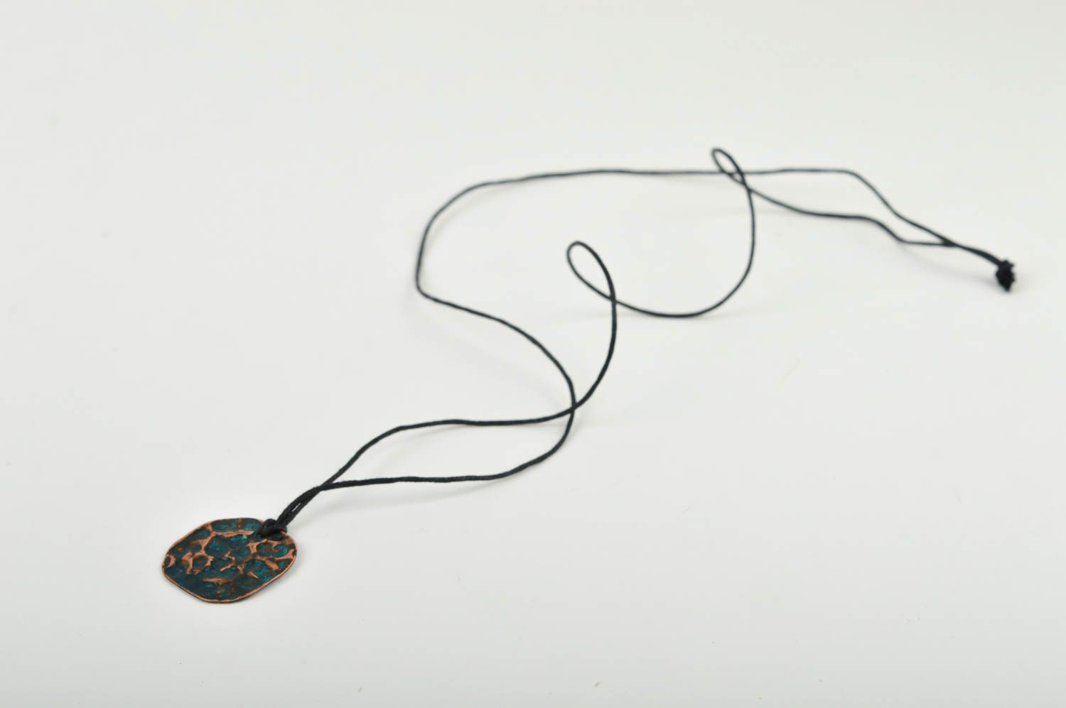 Handmade Kupfer Anhänger blau Designer Schmuck Accessoire für Frauen Erde foto 3