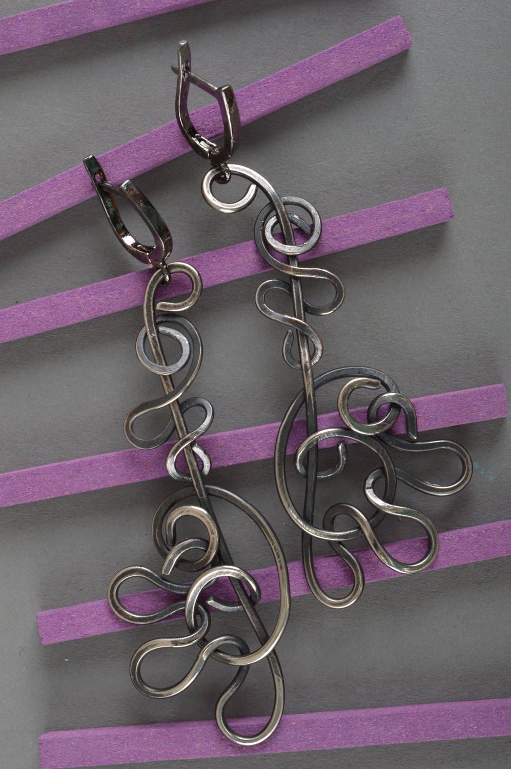 Beautiful handmade metal earrings designer cupronickel earrings gifts for her photo 1