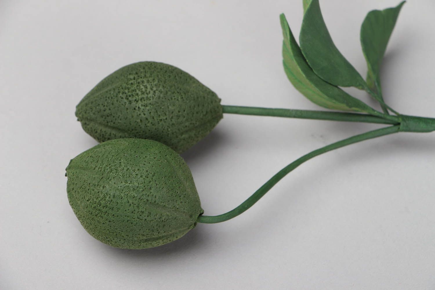 Branche décorative de lime en pâte polymère photo 3