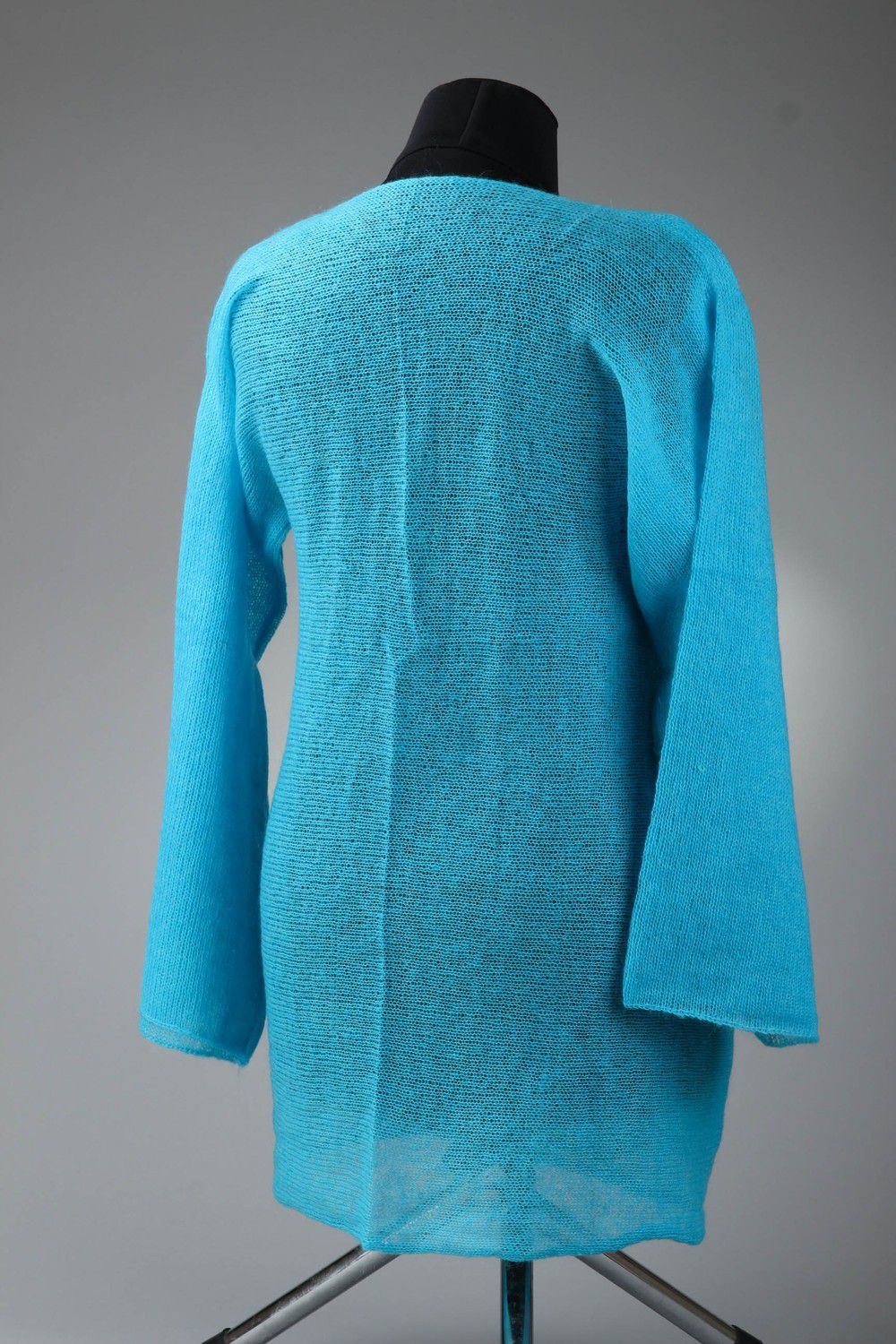 Cardigan tricoté bleu pour femme photo 5