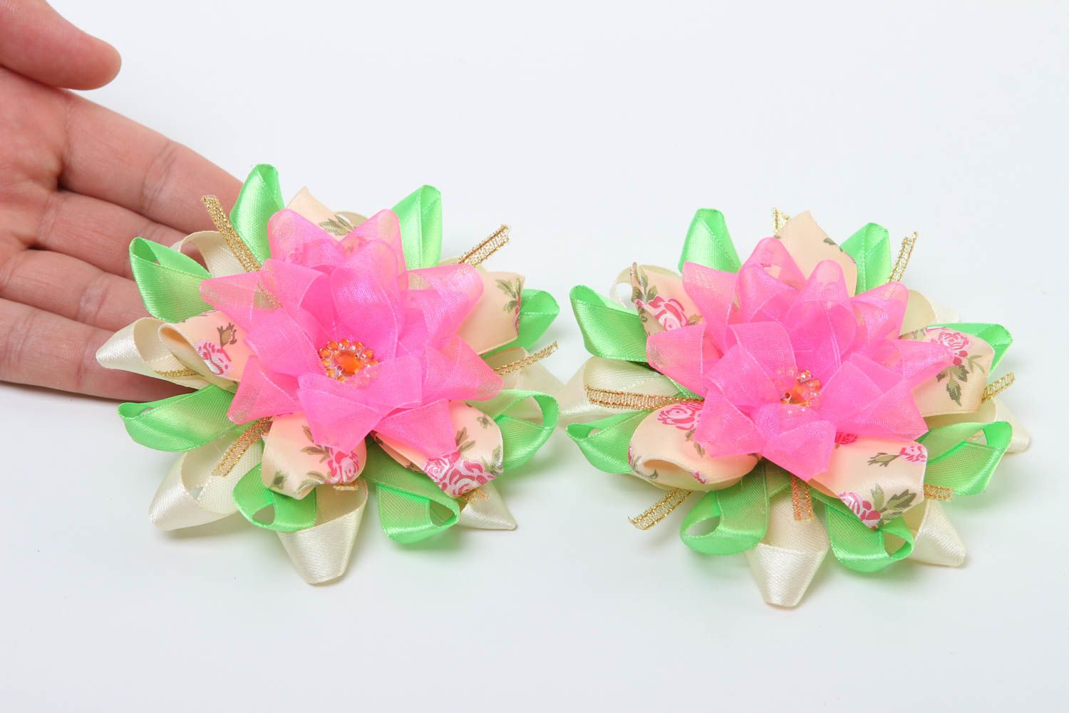 Unusual handmade flower barrette hair clip elegant hair best gifts for her photo 5