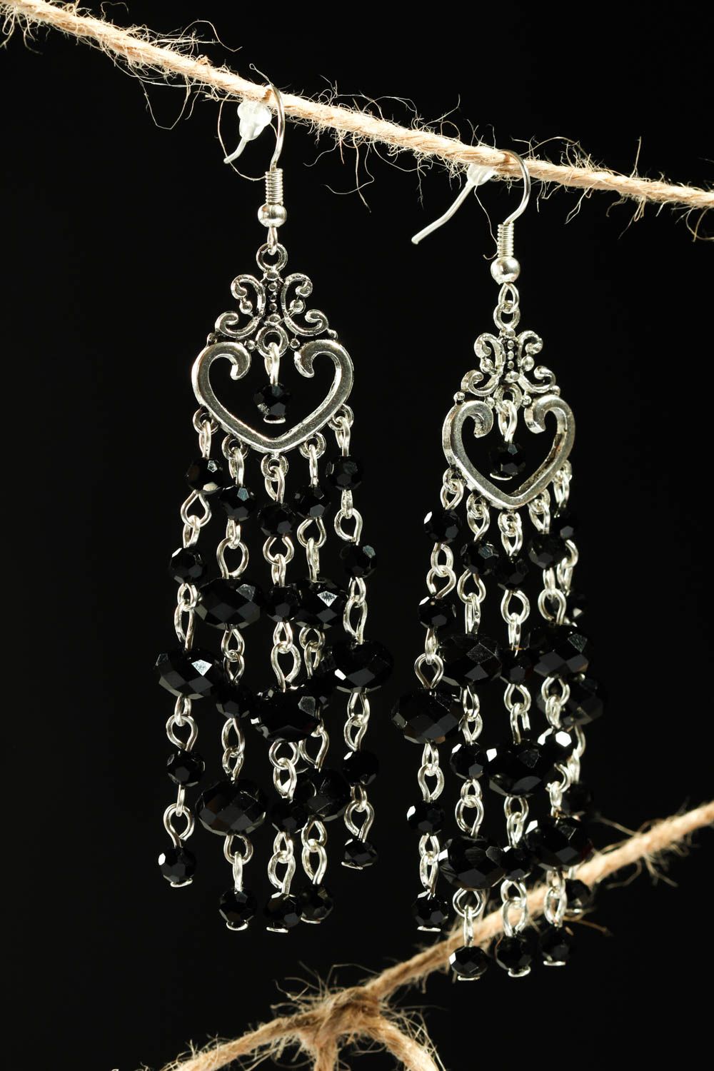 Handmade crystal earrings fashion earrings unusual jewelry stylish accessories photo 1