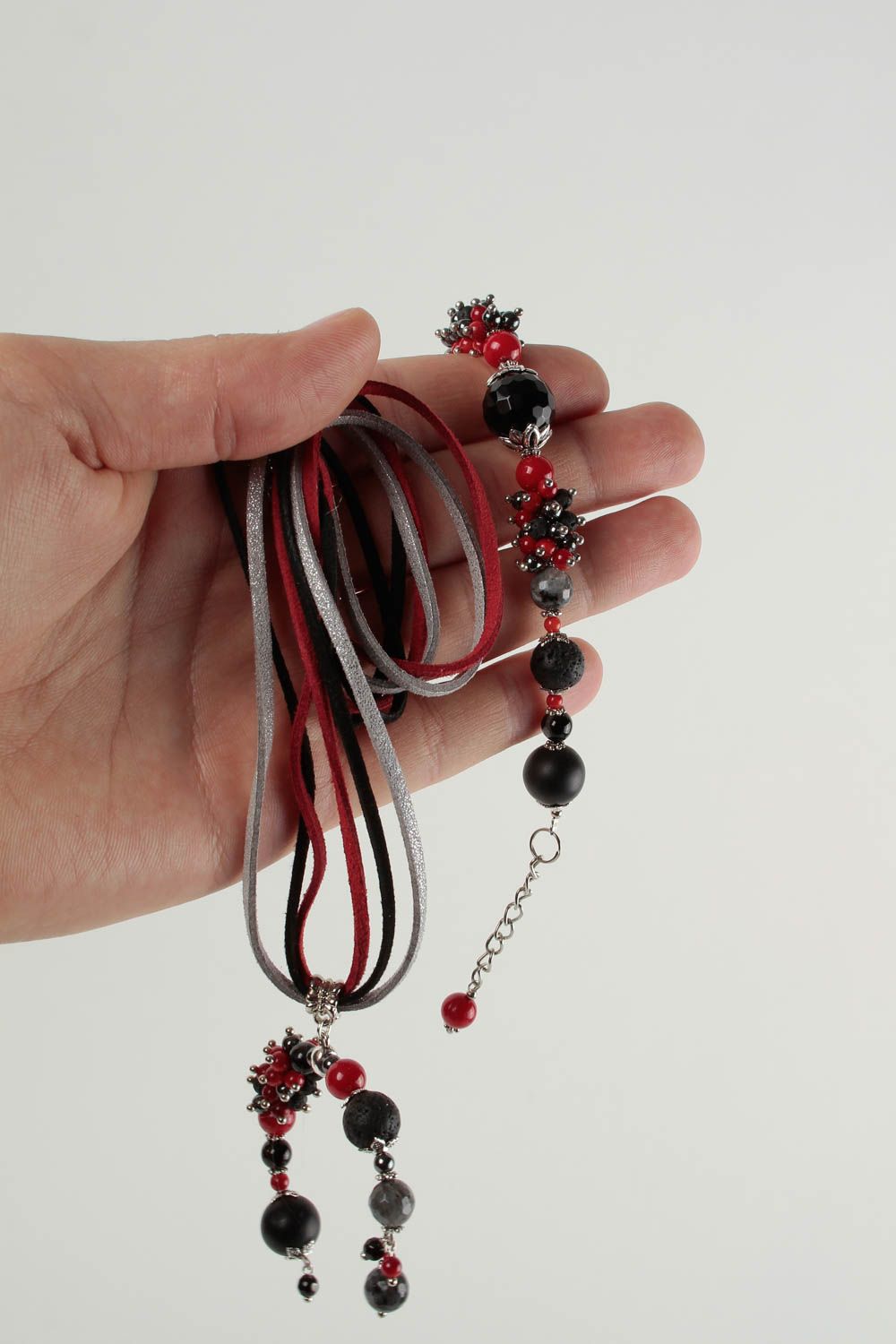 Natural stone jewelry handmade bracelet coral pendant agate bracelet for women photo 4
