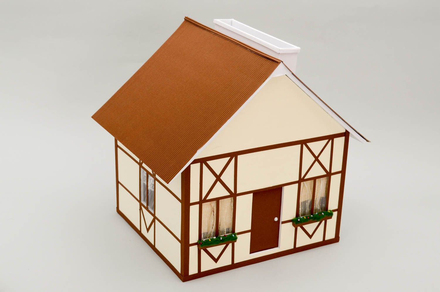 Caja de cartón artesanal en forma de casa artículo para boda regalo original foto 2