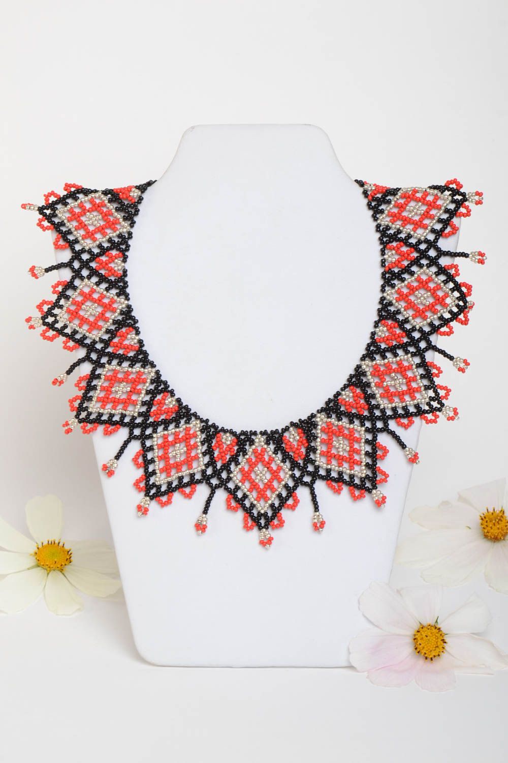 Handmade Collier Halskette Schmuck aus Rocailles Accessoire für Frauen originell foto 1