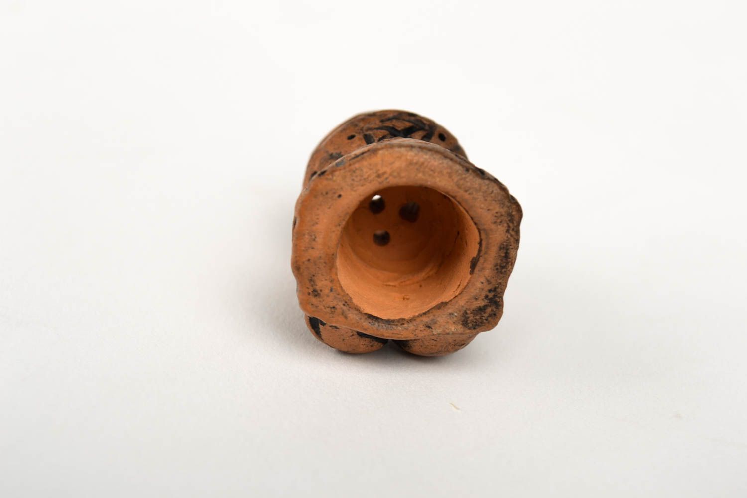 Unusual smoking bowl handmade clay thimble for smoking designer souvenir photo 3