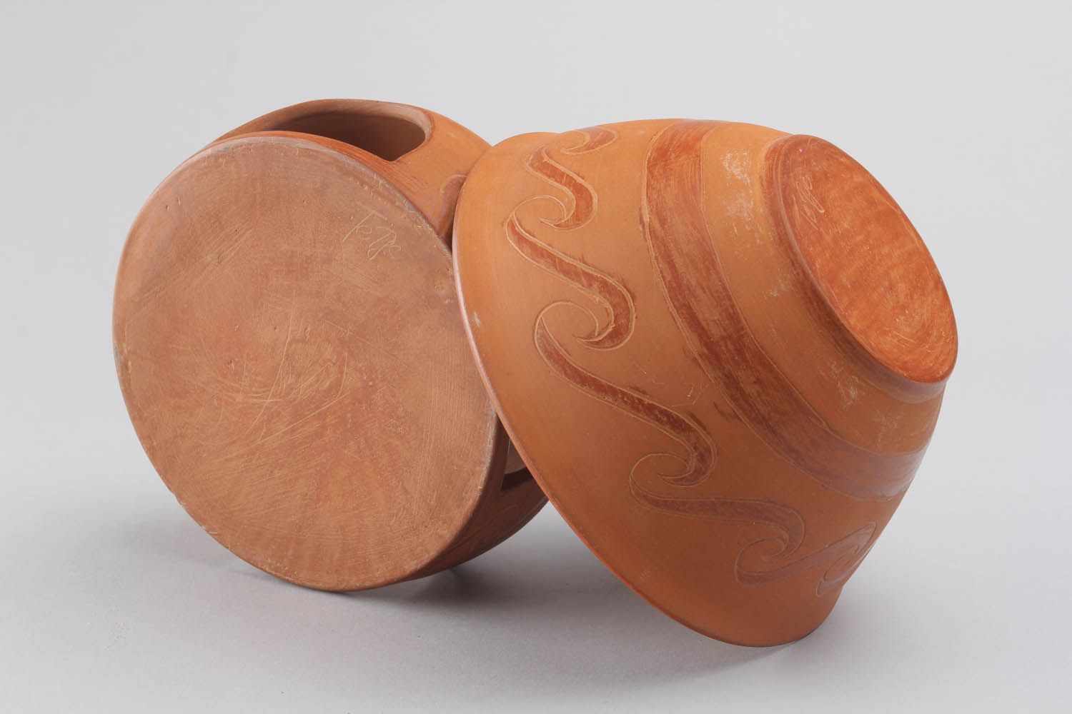 Louça para fondue de argila feita à mão louça de cerâmica decorativa artesanal foto 4