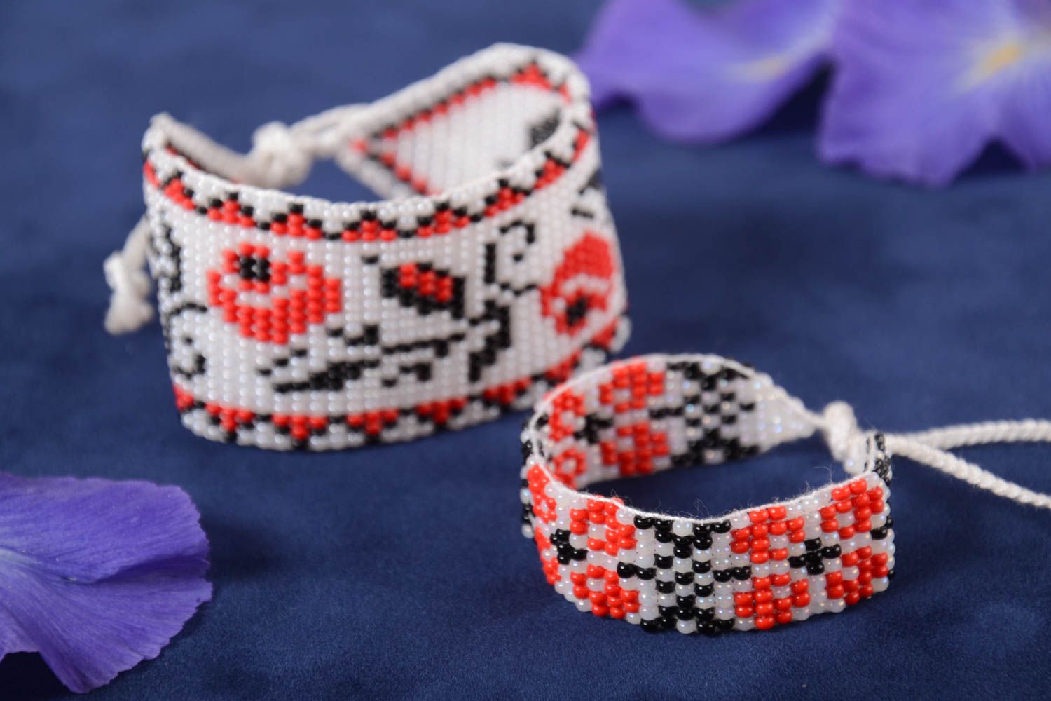 Bracciali di perline fatti a mano braccialetti originali da polso per donna 2 pz foto 1