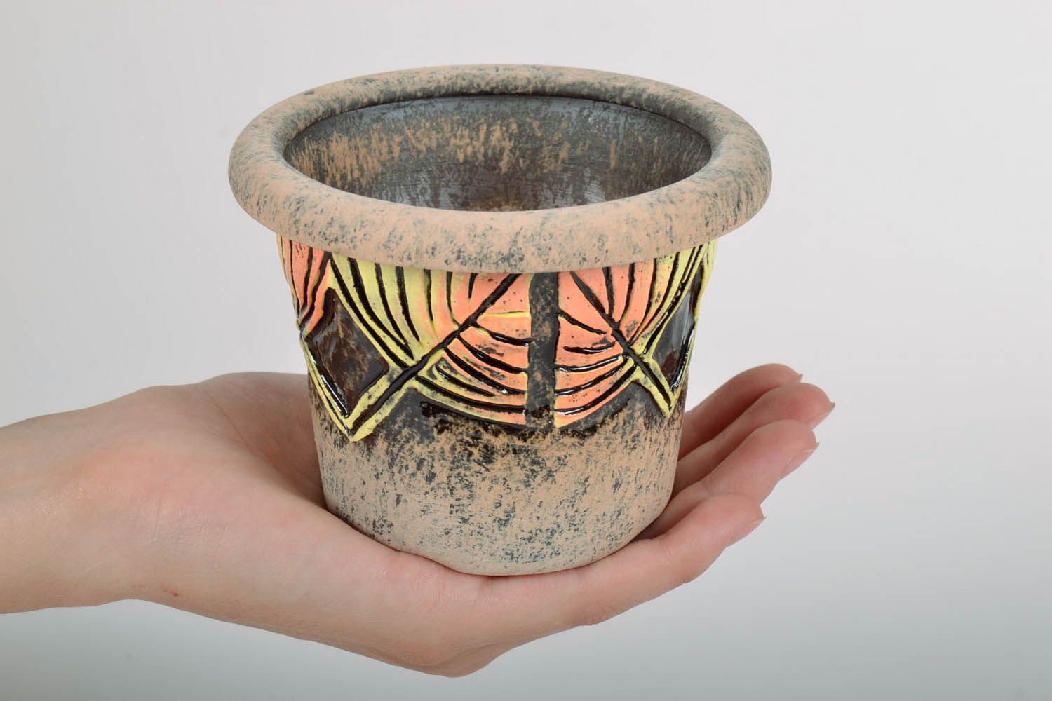 Small ceramic pot for flowers photo 5