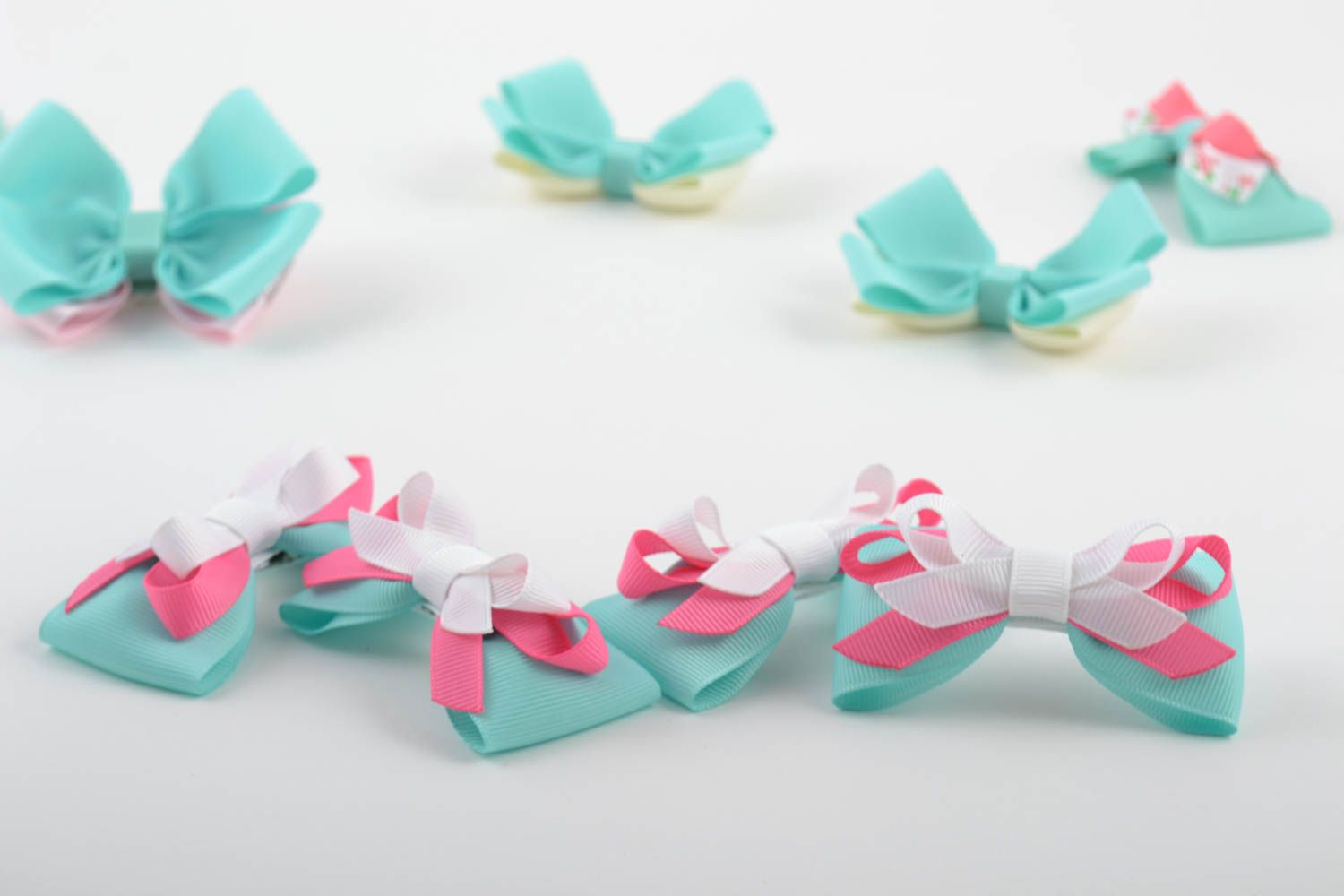 Hair bows for girls 2 handmade hair accessories ribbon bows kids accessories photo 1