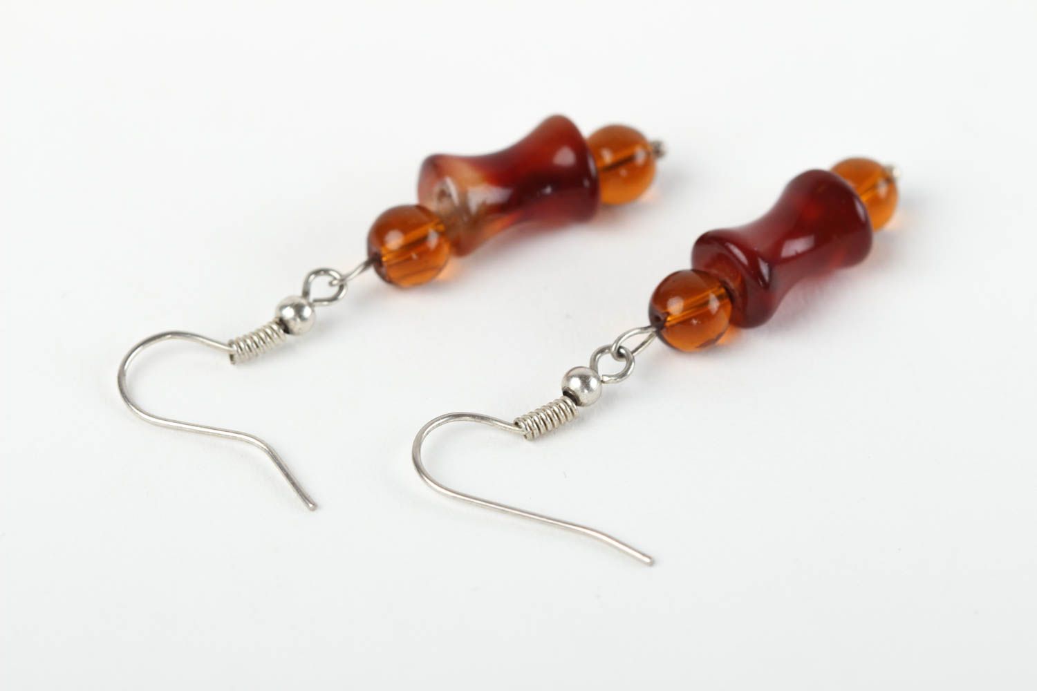 Elegant handmade beaded earrings gemstone amber earrings costume jewelry photo 4