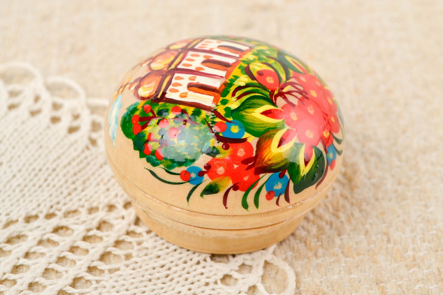 Handmade round jewelry box souvenir ideas wooden gifts jewelry storage photo 1