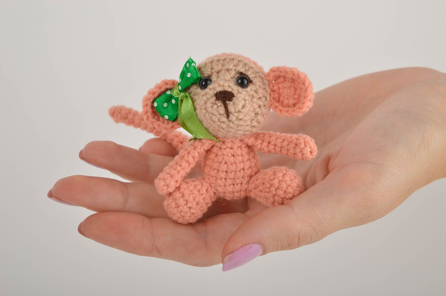Designer Puppe handmade Häkel Kuscheltier Geschenk für Kind Affe klein originell foto 5