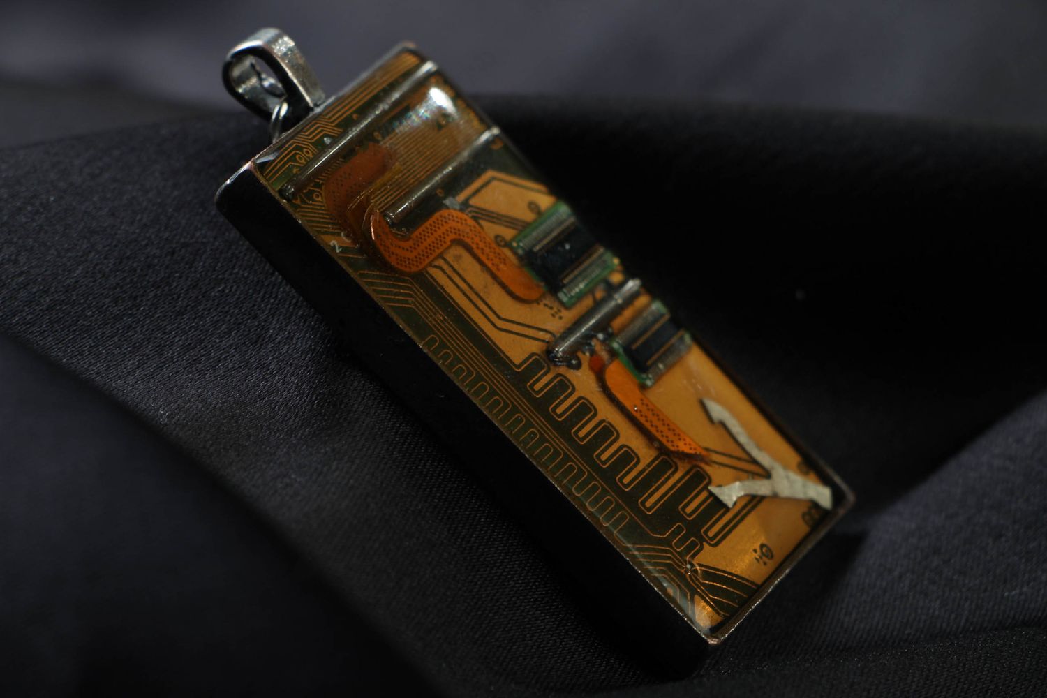 Large pendant with microcircuit in cyberpunk style photo 2