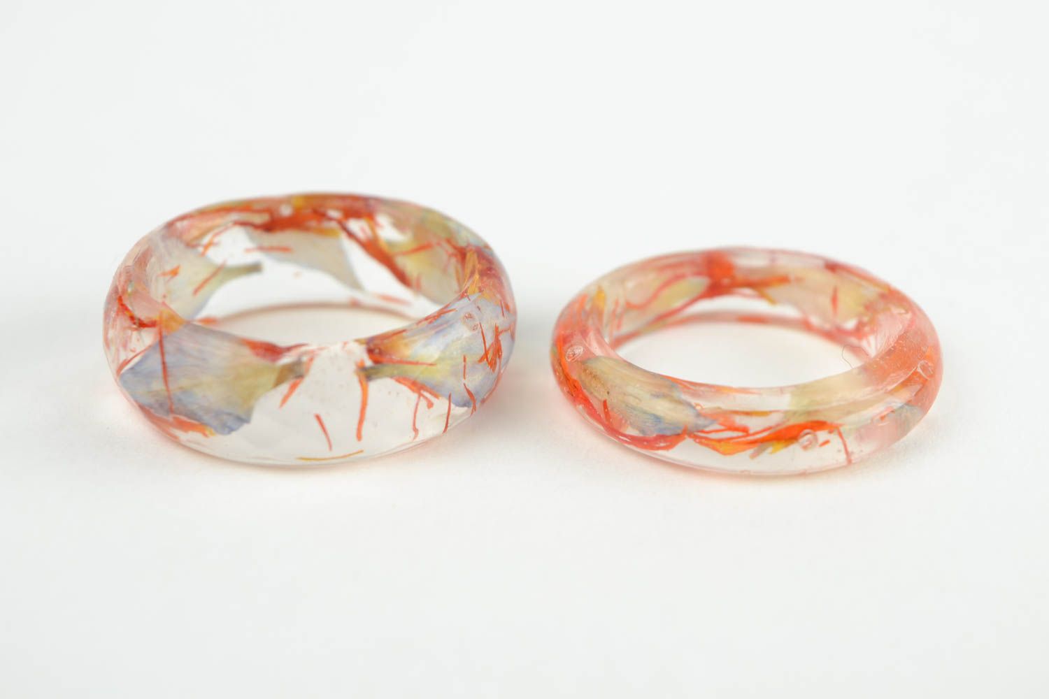 Handmade seal rings botanical jewelry epoxy resin fashion rings for women photo 5
