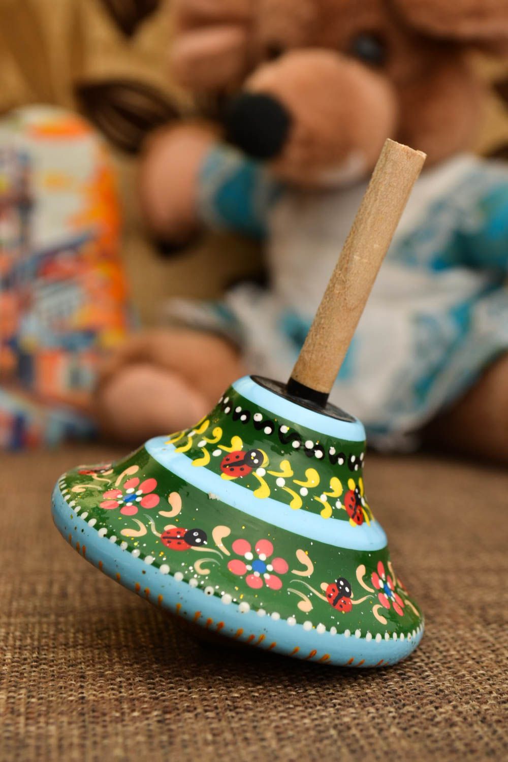 Детская юла игрушка ручной работы детская игрушка увлекательная интересная фото 1