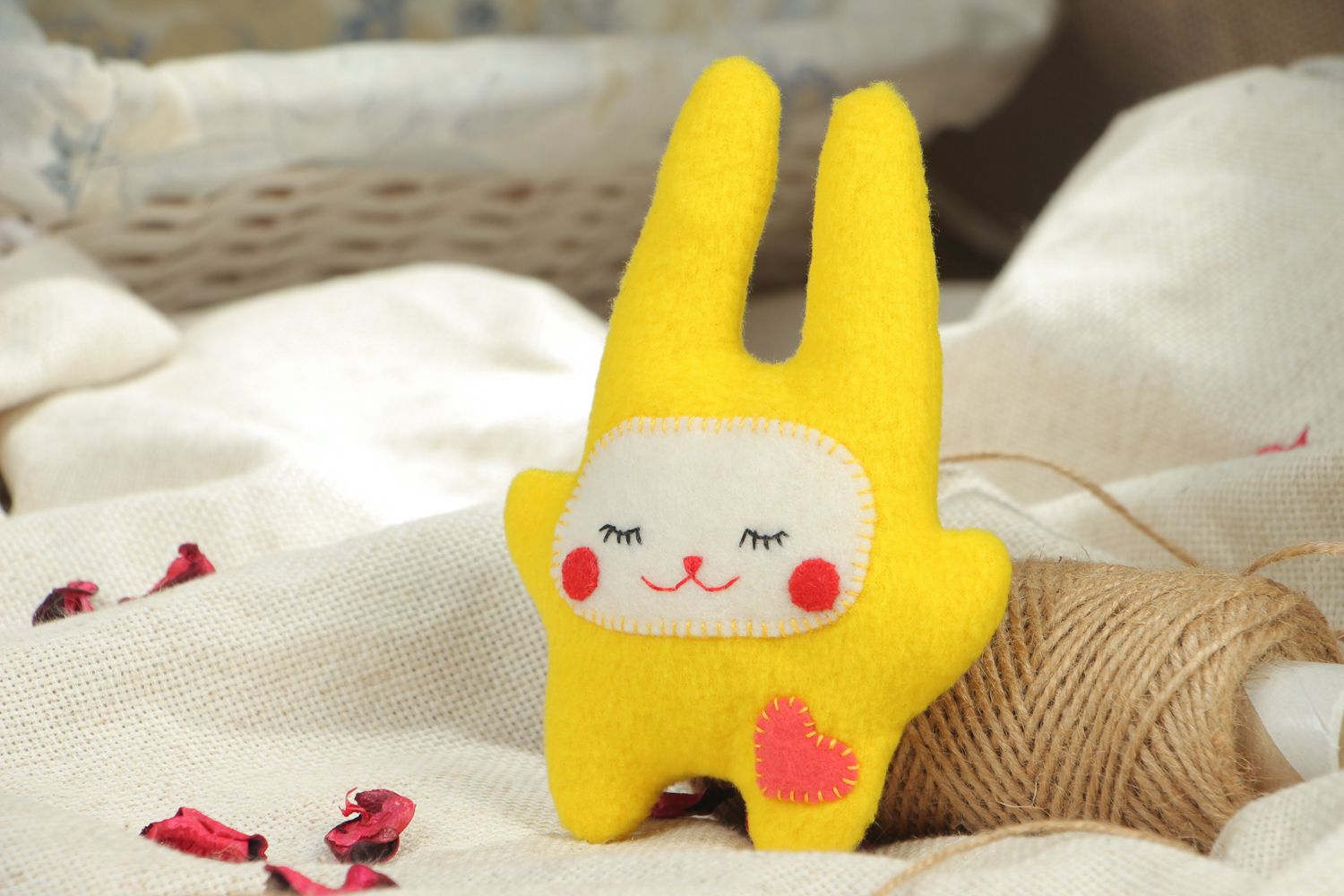 Handmade fabric soft toy Rabbit photo 5