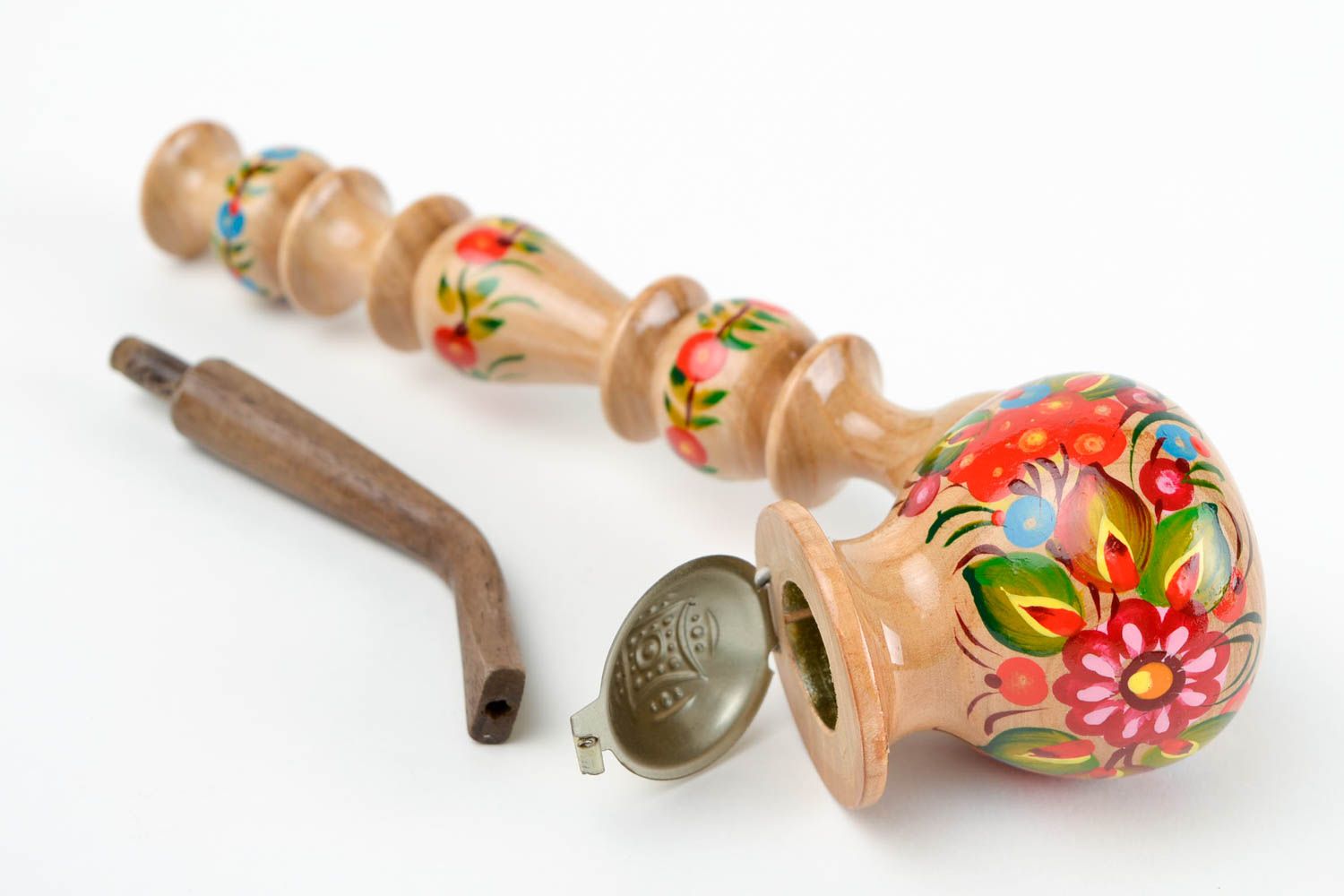 Трубка для курения с росписью ручной работы деревянный декор курительная трубка фото 3