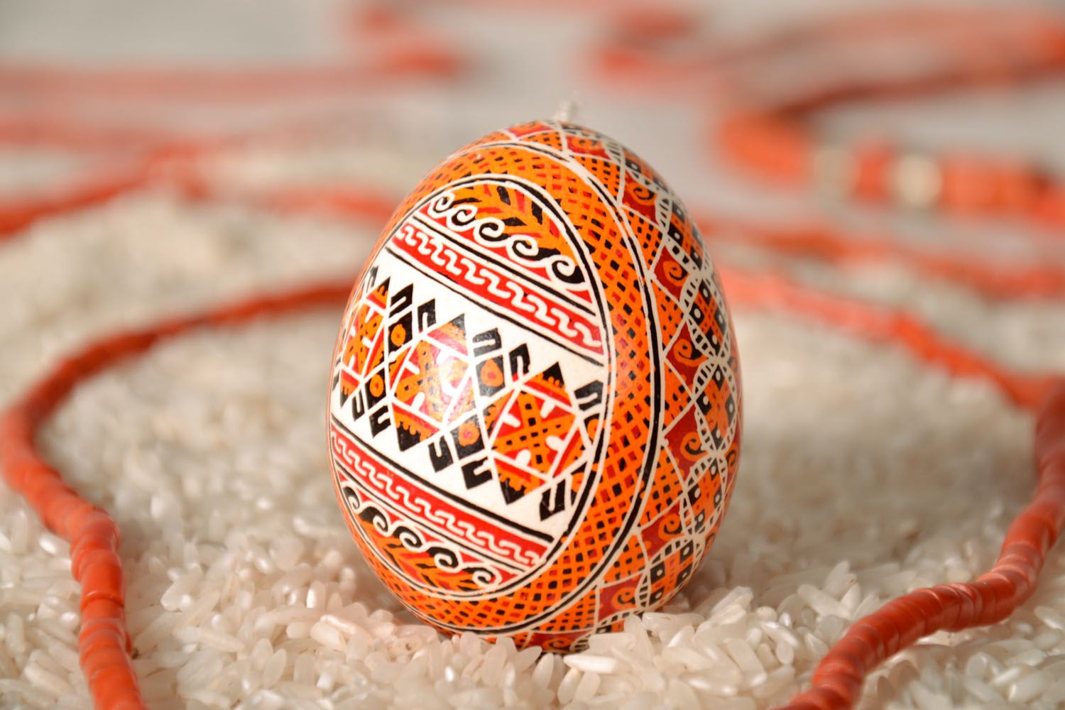 Painted egg with a tassel photo 1