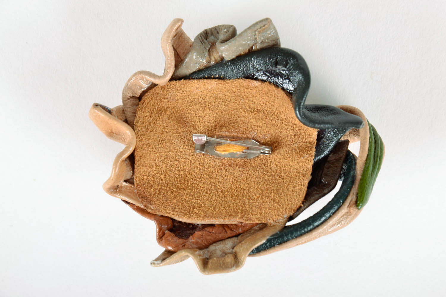 Brooch made of genuine leather photo 4